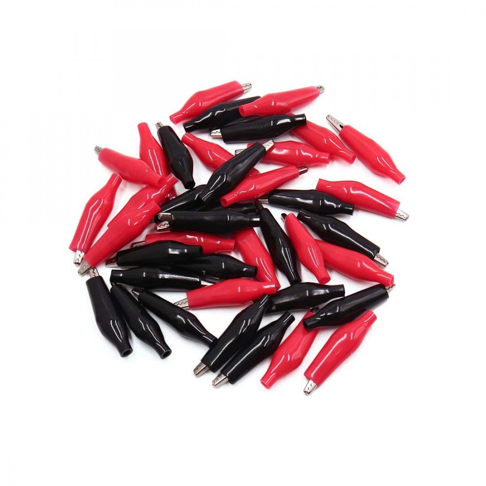 uxcell 40pcs Rubber Covered Vehicle Car Battery Insulated Test Clamps Alligator Clips