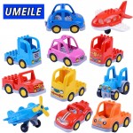 UMEILE Brand Original Ladder Truck Crane Shovel Tanker Freight Car City Large Building Blocks Baby Toys Compatible with Duplo