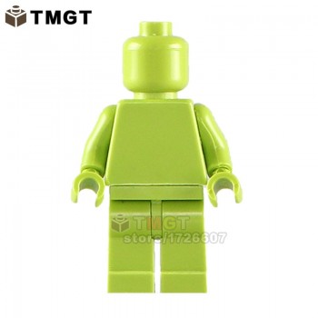 TMGT Single Sale Legoings Figures Blank Unprinted Pure Color The Childrens Designer Kid DIY Custom Building Blocks Toys