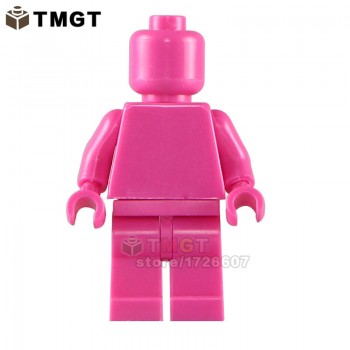 TMGT Single Sale Legoings Figures Blank Unprinted Pure Color The Childrens Designer Kid DIY Custom Building Blocks Toys