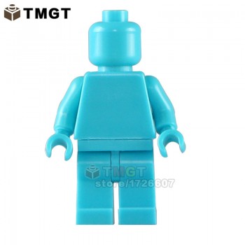 TMGT Single Sale Legoings Figures Blank Unprinted Pure Color The Childrens Designer Kid DIY Custom Building Blocks Toys