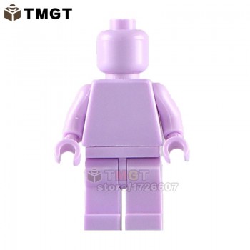 TMGT Single Sale Legoings Figures Blank Unprinted Pure Color The Childrens Designer Kid DIY Custom Building Blocks Toys