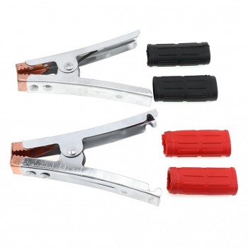 2 Pcs 130mm Iron Galvanizing Car Batteries Alligator Clips with Soft Silica Gel Insulated Jacket Voltage Tester