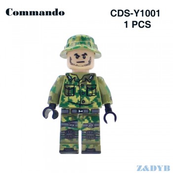 Single Sale Soldiers Commandos Army Weapons Military Figures Guns WW2 Model Building Block Brick Legoed Educational Children Toy
