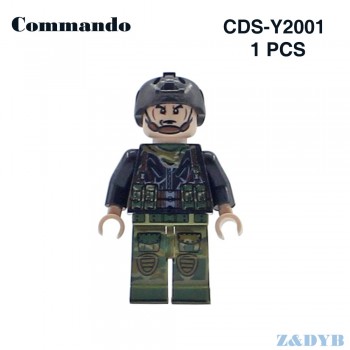 Single Sale Soldiers Commandos Army Weapons Military Figures Guns WW2 Model Building Block Brick Legoed Educational Children Toy