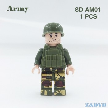 Single Sale Soldiers Commandos Army Weapons Military Figures Guns WW2 Model Building Block Brick Legoed Educational Children Toy