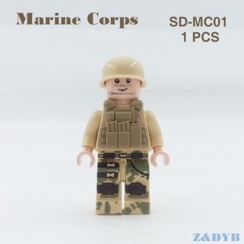 Single Sale Soldiers Commandos Army Weapons Military Figures Guns WW2 Model Building Block Brick Legoed Educational Children Toy
