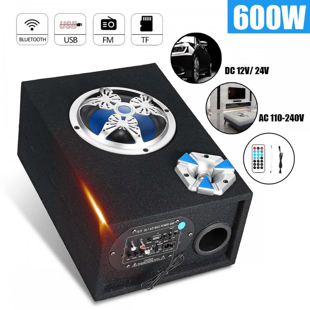 6 Inch Universal Car Bluetooth Speaker 600W Car Subwoofer Speaker Audio Stereo FM radio Car Speakers Sound