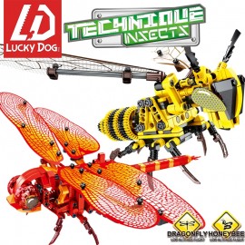 Simulated Insect Building Blocks DIY Dragonfly Bee Model Compatible LegoINGly Technic Creator