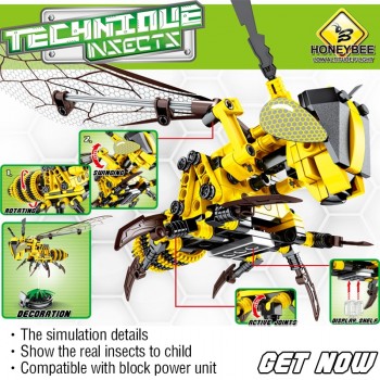 Simulated Insect Building Blocks DIY Dragonfly Bee Model Compatible LegoINGly Technic Creator