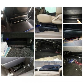 High Power Under-Seat Car Active Subwoofer Speaker 10 Inch 12V 600W Black Ultra-Thin Car Audio Active Sub Woofers Amplifier