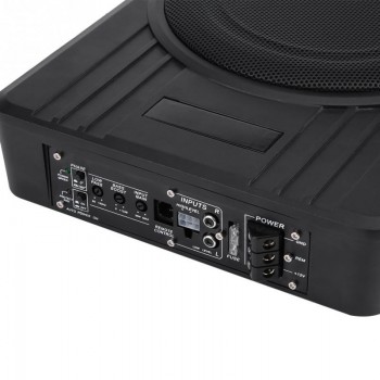 10in 600W Ultra-Thin Under-Seat Car Active Subwoofer Audio Bass Enclosure Speaker Amplifier