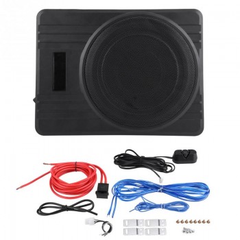 10in 600W Ultra-Thin Under-Seat Car Active Subwoofer Audio Bass Enclosure Speaker Amplifier
