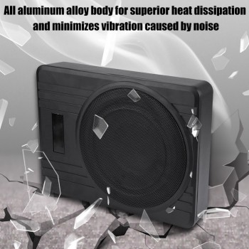 10in Ultrathin Car Active Subwoofer Audio Super Bass Enclosure Speaker Amplifier Active Woofer Under Seat Stereo Power Subwoofer
