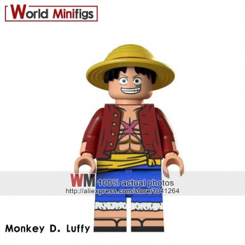 Single Legoing One Piece Anime Figures Luffy Robin Roronoa Zoro Franky Trafalgar Law Sabo Nami Brook Building Blocks Gift Toys