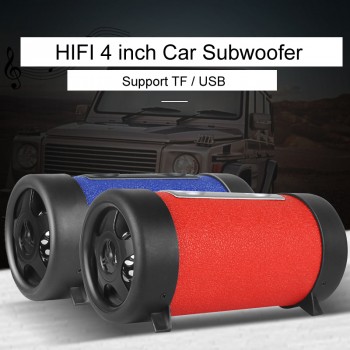 4 inch Car Subwoofer Speaker Audio HiFi Car Motorcycle Auto Truck Sub Bass woofer Round Audio Boxes for Phone TF USB Support