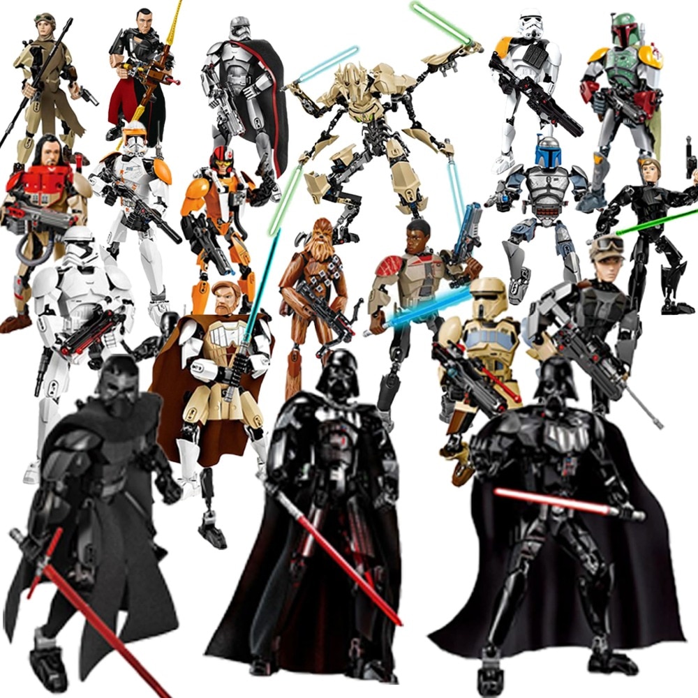 28 Style Star War The Last Jedi Buildable Action Figure Rey Kylo Ren Luke Skywalker Building Block Toy compatible with legoINGly