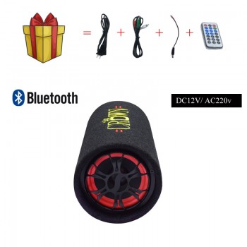 Free Shipping Active Speaker with Bluetooth HiFi Stereo Audio Car Powerful Subwoofer 200W 5 Inch DC12V AC220V Round Type Speaker