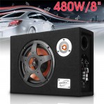 8 480w Car Subwoofer 12V Slim Under-Seat Speaker 21mm Car Audio Sub Woofe 8 inch Car High Power Amplifier Speaker Super Bass