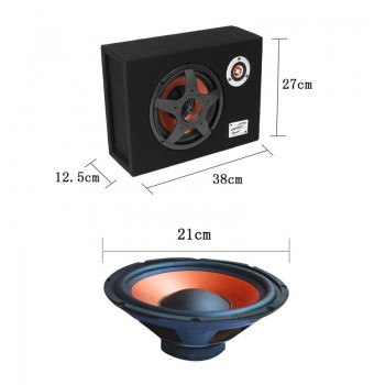 8 480w Car Subwoofer 12V Slim Under-Seat Speaker 21mm Car Audio Sub Woofe 8 inch Car High Power Amplifier Speaker Super Bass