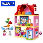 UMEILE Friends Brick Set Pink City Girl Princess Family House Kids Toys Building Block Compatible with  Duplo Gift