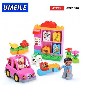 UMEILE Friends Brick Set Pink City Girl Princess Family House Kids Toys Building Block Compatible with  Duplo Gift