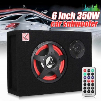 6 Inch 350W Under-Seat Car Active Subwoofer Speaker Stereo Bass Audio Powered Car Subwoofers Amplifier Active Car Subwoofer
