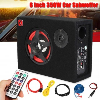 6 Inch 350W Under-Seat Car Active Subwoofer Speaker Stereo Bass Audio Powered Car Subwoofers Amplifier Active Car Subwoofer
