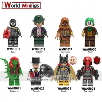 Single Building Blocks Legoings DC super hero Bane Riddler Scarecrow Joker Poison Ivy Penguin Batgirl Red Hood Toys Gifts