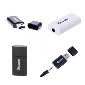 1PC Free Shipping Bluetooth Music Receiver 3.5mm Bluetooth Adapter Bluetooth Audio Receiver USB Powered Car Speaker White