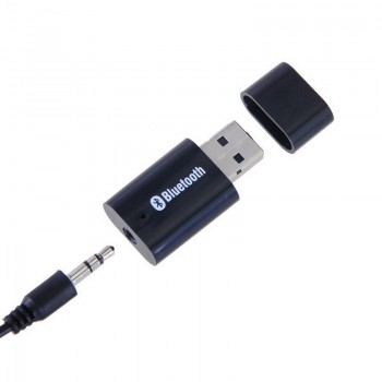 1PC Free Shipping Bluetooth Music Receiver 3.5mm Bluetooth Adapter Bluetooth Audio Receiver USB Powered Car Speaker White