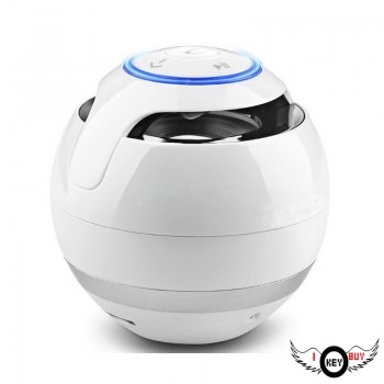 Portable Mini Bluetooth Speaer Ball White Wireless Subwoofer Speaker Microphone TF Card FM Radio LED Light Universal