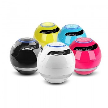 Portable Mini Bluetooth Speaer Ball White Wireless Subwoofer Speaker Microphone TF Card FM Radio LED Light Universal