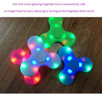 I Key Buy 1PC ABS Glowing Gyro With Bluetooth Speaker Charging Rotary Music Player Flashing Light Speakers Decompression Toys