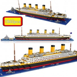 1860 pcs NO match legoeings RS titanic cruise ship model boat DIY building Diamond Blocks Kit children kids toys Christmas gifts