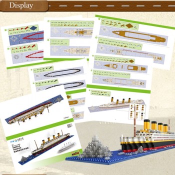 1860 pcs NO match legoeings RS titanic cruise ship model boat DIY building Diamond Blocks Kit children kids toys Christmas gifts