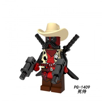 Single Cowboy Legoings Western Cowboy with Hat Guns Robocop Swat Police Force Figures Building Blocks Toys for Children Gift