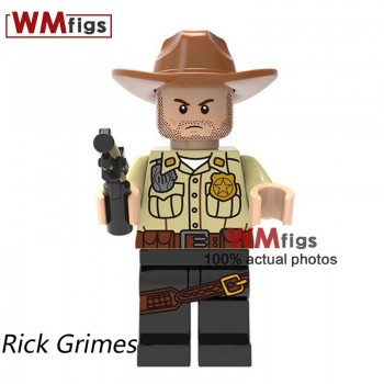 Single Cowboy Legoings Western Cowboy with Hat Guns Robocop Swat Police Force Figures Building Blocks Toys for Children Gift