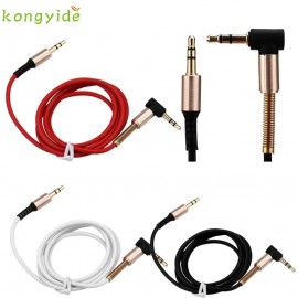 pretty 3.5mm Jack Elbow Male to Male Stereo Headphone Car Aux Audio Extension Cable jy18