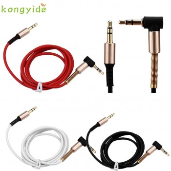 pretty 3.5mm Jack Elbow Male to Male Stereo Headphone Car Aux Audio Extension Cable jy18