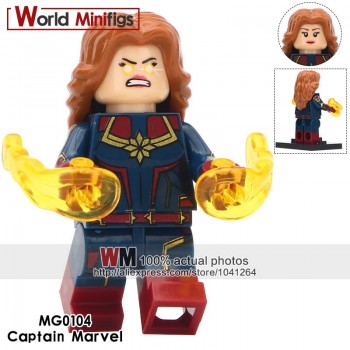 Single Sale Super Heroes Avengers 4 Endgame Captain Marvel Carol Danvers Ronan Accuser Spider-Ham Building Blocks Kids Gifts