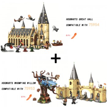 2019 Legoinglys Harry Potter Movie Hogwarts 75954 75952 75953 Great Hall Castle Model Building Blocks 11007 Educational Toys