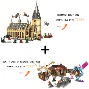 2019 Legoinglys Harry Potter Movie Hogwarts 75954 75952 75953 Great Hall Castle Model Building Blocks 11007 Educational Toys