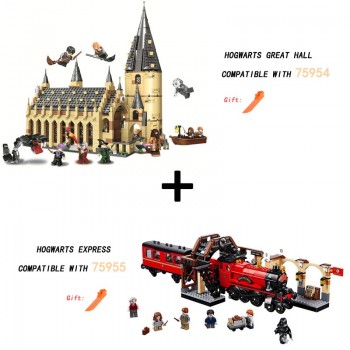 2019 Legoinglys Harry Potter Movie Hogwarts 75954 75952 75953 Great Hall Castle Model Building Blocks 11007 Educational Toys