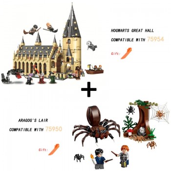2019 Legoinglys Harry Potter Movie Hogwarts 75954 75952 75953 Great Hall Castle Model Building Blocks 11007 Educational Toys