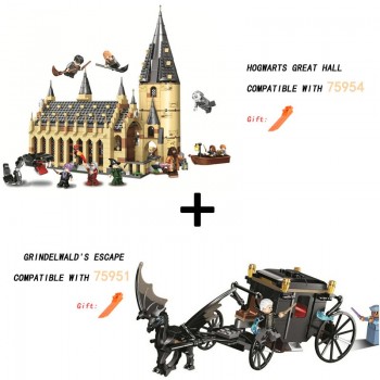 2019 Legoinglys Harry Potter Movie Hogwarts 75954 75952 75953 Great Hall Castle Model Building Blocks 11007 Educational Toys