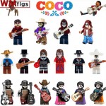 Single Coco Anime Legoingly Movie Figures Miguel Skeleton with Guitar Skull Ghost Model Building Blocks Toys for Children Gifts