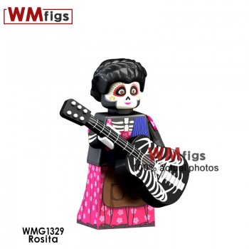 Single Coco Anime Legoingly Movie Figures Miguel Skeleton with Guitar Skull Ghost Model Building Blocks Toys for Children Gifts
