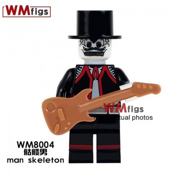 Single Coco Anime Legoingly Movie Figures Miguel Skeleton with Guitar Skull Ghost Model Building Blocks Toys for Children Gifts