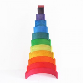 Baby Toys 12Pcs Rainbow Blocks Wooden Toys For Kids Large 84*35*18cm Creative Rainbow Building Blocks Montessori Educational Toy